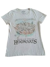 Large Gray Tee Shirt Harry Potter &quot;Waiting On My Letter From Hogwarts&quot; FLAWS - £5.48 GBP