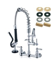 Commercial Sink Faucet with Sprayer - Wall Mount, Pre-Rinse Sprayer, 21&quot;... - $2,384.88 MXN