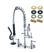 Commercial Sink Faucet with Sprayer - Wall Mount, Pre-Rinse Sprayer, 21&quot;... - $2,394.18 MXN