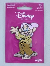 Disney Snow White &quot;Dopey&quot; Dwarf Embroidered Iron On Patch Vtg New Sealed... - $15.83