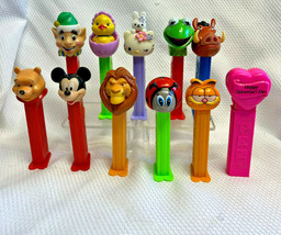 Vtg Pez Lot Kermit Disney Hello Kitty w/ Feet Mufasa Garfield Pooh Pumbah - £23.93 GBP