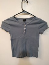 Art Class Girls Ribbed Blue Short Sleeve T Shirt Size S 6/6X - £3.99 GBP