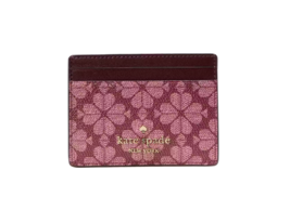 New Kate Spade Signature Spade Flower Small Slim Card Holder Grenache Multi - $37.11