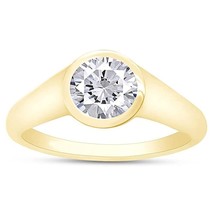 0.75CT Round Moissanite Solitaire Engagement Ring 14K Yellow Gold Plated Silver - £62.77 GBP