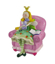 Bedtime Story Fairy Princess Coin Bank Pink Chair Green Dress - $30.05