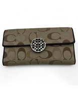 Coach Signature Canvas Wallet With Metal Snap Closure &amp; Multiple Card Sl... - $30.01 CAD