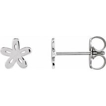 14k White Gold Floral Stud Earrings - $289.00