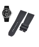 23mm Black Rubber Watch Strap For Cartier Calibre W7100056 - $34.99