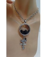 Marisa Jill Design Silvertone Necklace Toggle Clasp Bling Key Puzzle Loc... - £19.46 GBP