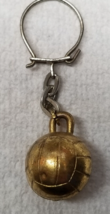 Volleyball Ball Keychain Sports Gold Metal 1970s Metal Vintage - £9.67 GBP