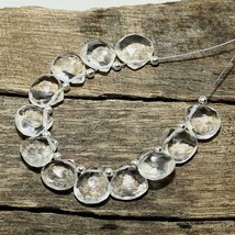 12pcs Natural Crystal Quartz Heart Beads Loose Gemstone Size 9x9mm 30.25cts - £8.85 GBP