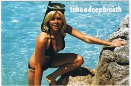 Postcard Risque Take A Deep Breath Woman Bikini - £7.09 GBP