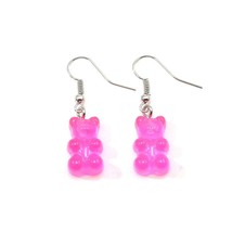 Hot originality statement Handmade Gummy Bear Earrings For Girl Cute Colorful Tr - $8.70