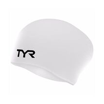 TYR Long Hair Swimming Cap White  - $27.00