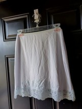 Vintage Half Slip Pale Blue Size Small Short 18&quot; Long with Wide Lace Bottom - £11.87 GBP
