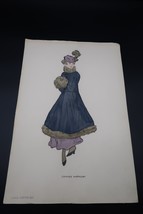 Antique Fashion Design Hand Colored Art Signed Annie Horton Complex Harmony - €42,79 EUR