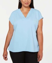 Alfani Womens Plus Size V Neck Top Size 2X Color Blue Infinity - £50.88 GBP