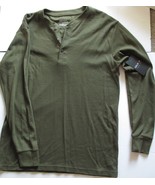 GALAXY by HARVIC Men&#39;s Green Waffle Knit Thermal Shirt Long Sleeve L - New - $24.19 CAD