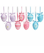 Easter Egg Ornaments Spring Pink Blue Purple Floral Dot Stripe Designs U... - £0.78 GBP