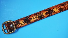 SPIDER SCENE Leather Belt &amp; Functional Center Bar Buckle - All Sizes - $29.65