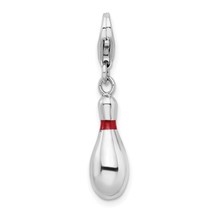 Sterling Silver Bowling Pin Lobster Clasp Charm Jewerly 30mm x 5mm - £17.26 GBP