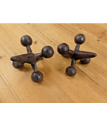 Set of 2 Rustic Jacks Cast Iron Bookends Doorstop Decoration Jax Book En... - €25,17 EUR