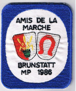 Patch Brunstatt France Embroidered Sport Friends Of La Marche 1986 - £2.75 GBP