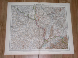 1911 Antique Map Of France Alsace Lorraine / Germany Baden / Belgium Luxembourg - £17.75 GBP