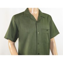 Men 2pc Walking Leisure Suit Short Sleeves By DREAMS 256-04 Solid Olive Green image 5