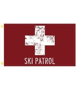 Ski Patrol Lifeguard Style Red Swiss Mountain Real Brass Grommet 3x5 Ban... - £14.19 GBP