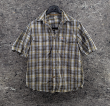 Carhartt button up shirt men&#39;s Medium relaxed fit plaid short sleeve - $276.24 MXN