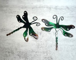 Dragonfly Pair Royal Green Tinged Copper - Metal Wall Art - 7&quot; x 6 3/4&quot; - £21.17 GBP