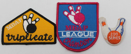 3x MBAP Bowling Badge Patch Triplicate 200 Series League Champion - £8.47 GBP