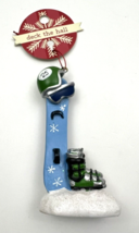 Snowboarding Christmas Ornament Snowboarder Gift Holiday Blue Green Boot... - $4.95