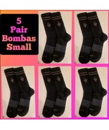 5 Pair Unisex Women/Men Bombas Crew Calf Socks Small Black~Grey Honeycomb New - $20.56