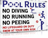 Pool Rules Sign, Indoor/Outdoor Swimming Pool Decorations, 12X8 Inches A... - $21.51