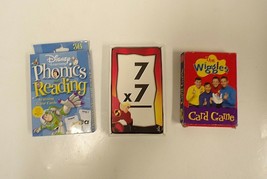 3 Educational Flash Card Lot Incredibles Multiplication, Wiggles, Disney... - $4.00