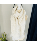 TED BAKER LONDON Homerton Cable Knit Wool Blend Scarf Wrap, Ivory/White,... - £94.85 GBP