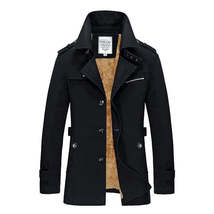 Men&#39;s plus size cotton jacket, winter men&#39;s plush casual jacket, mid to ... - £22.52 GBP