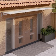 Door Canopy Grey and Transparent Polycarbonate, ABS, Aluminum - $211.92