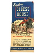1940s Travel Map Brochure Oldest House in St Augustine Florida  - $24.09 CAD