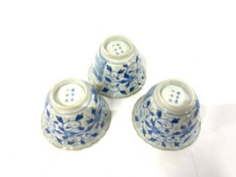 antique japanese Meiji period 3 cups / bowls with 6 character mark - $154.80