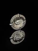 Nickel Chrome Plated Bird Ashtray Measures 6.75" L x  5.25" W image 3