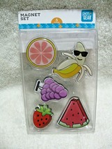 New 5 Pc. Refrigerator Magnet Set-Watermelon-Strawberry-Banana-Grapes-Gr... - $12.95
