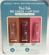Set Of 3 Pcs Purlisse Blush Balm Bb Cheek + Lip Duo Cream Blush + Lip Color - £22.46 GBP