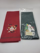 Longaberger Kitchen Hand Towel Dish Pair Red Green Christmas - £15.78 GBP