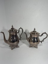 Set Of 2 Gorham E P Silver Vintage Tea or Coffee Pot YH372 And YH370 Stu... - $146.99