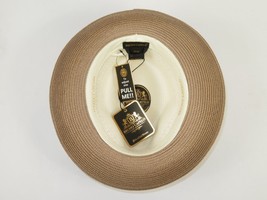 Men's Bruno Capelo Belvedere 2-Tone Straw Style Fedora Hat BD958 Ivory/Cognac image 6
