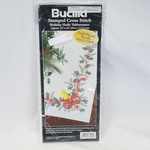 Bucilla Stamped Cross Stitch Kit 839691 Holiday Holly Table Runner 14x44... - £28.12 GBP