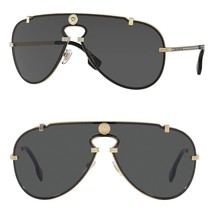 Versace Mesmerize Pilot Medusa 2243 Gold Black VE2243 Aviator Classic Sunglasses - $266.31
